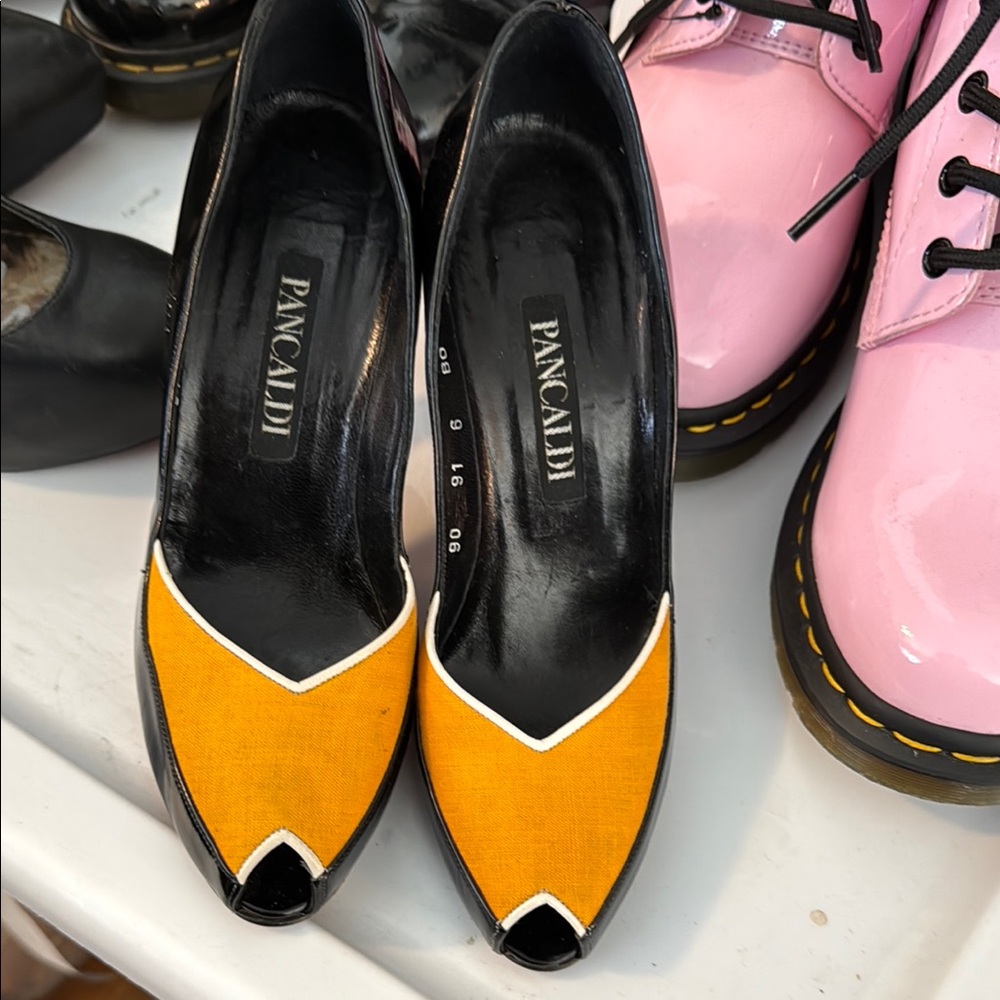Pancaldi Black and Orange Women's Shoes